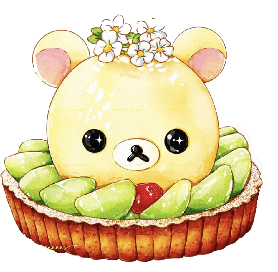 Cute bear tart illustration
